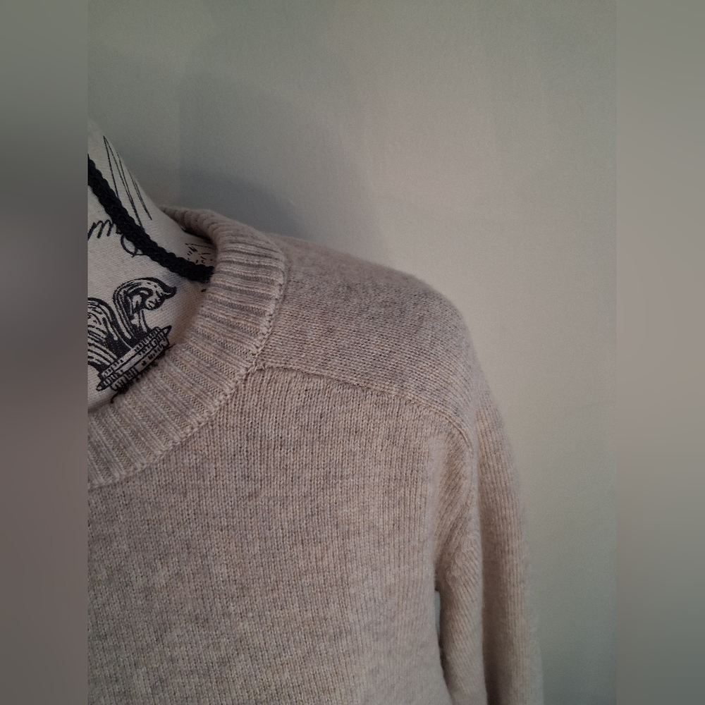 Selected Homme- 100% Lambs Wool Men's Crewneck Sweater in Beige Size Large - Picture 4 of 9